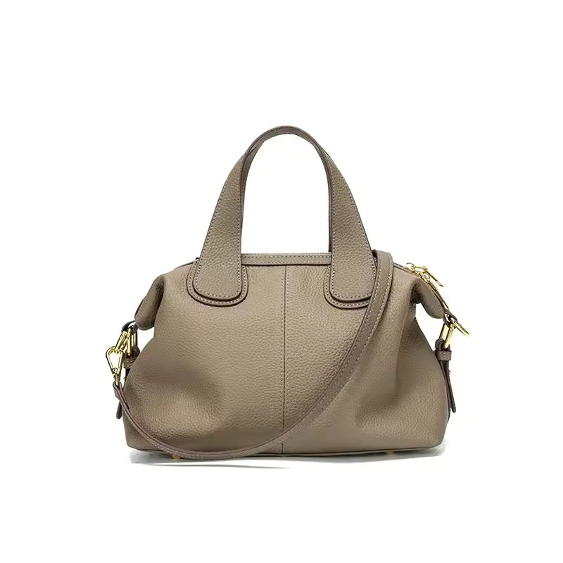Classic Genuine Cowhide Leather Shoulder Bag Soft Cow Leather Hand Bags For Women Large Capacity Protable Tote Bag Accessories