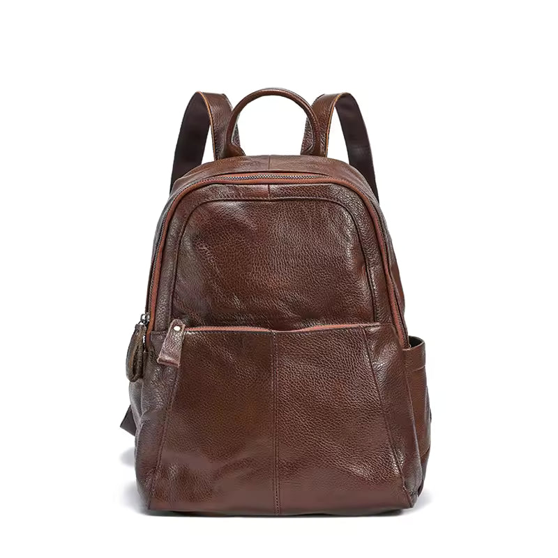 Minimalist Luxury Cowhide Backpack | Sophisticated Soft Leather Shoulder Bag