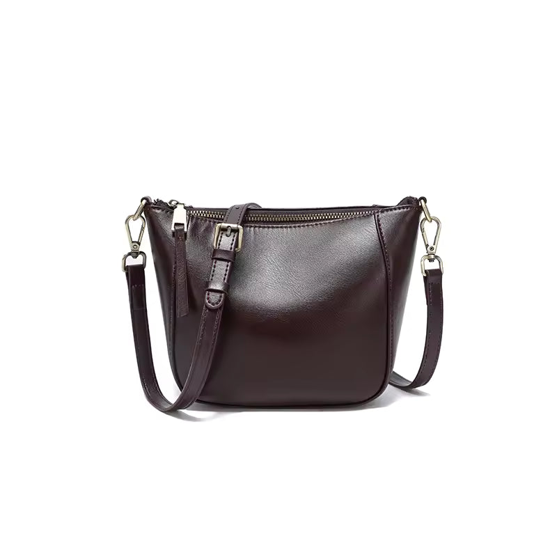 Shoulder Bags for Women Cowhide Genuine Leather Crossbody Bag Trendy Retro Square Phone Purse Ladies Designer Luxury Bags Female