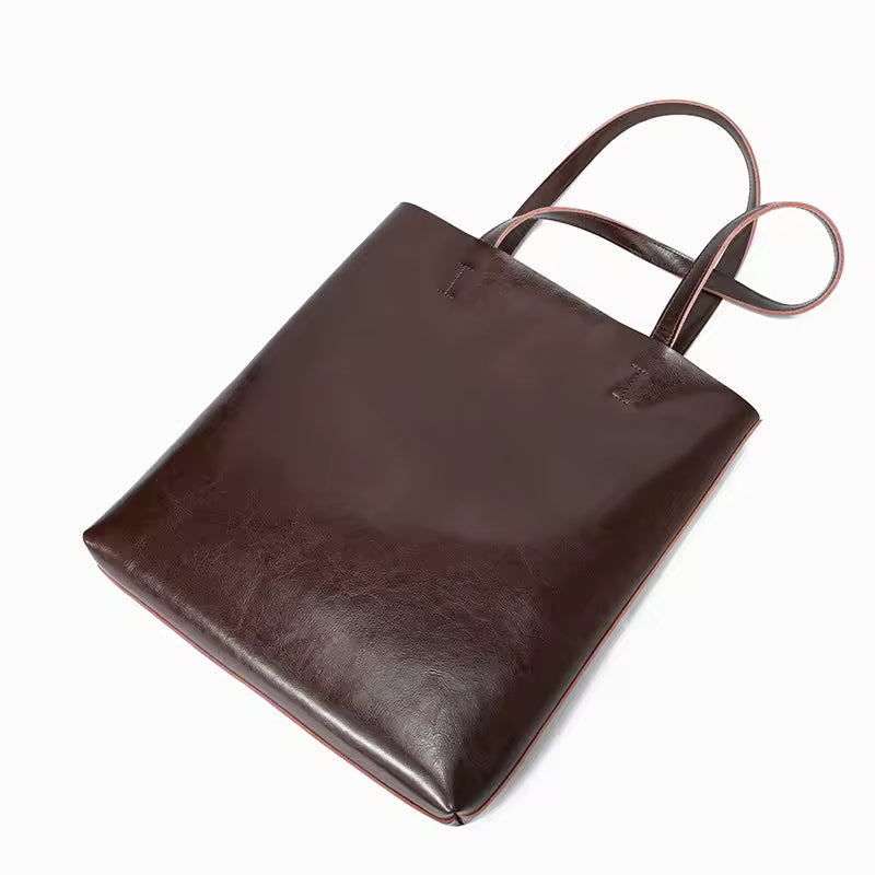The Urban Commuter Crossbody | Wide Strap Genuine Leather Bucket Bag
