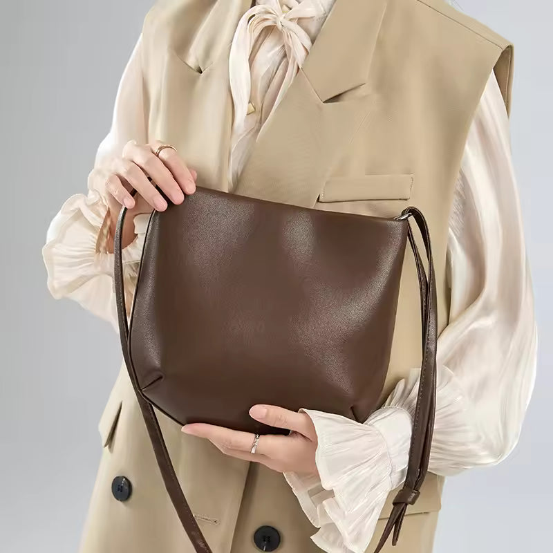 The Weekend Essential Leather Bag | Versatile Soft Cowhide Hobo Handbag
