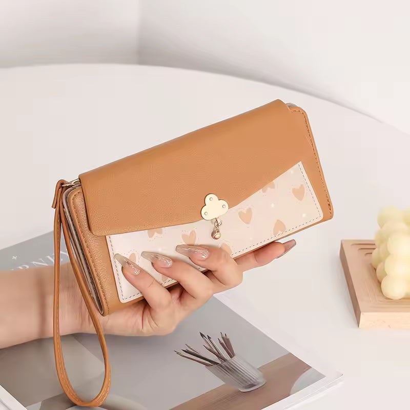 New Women's Long Wallet European and American Print Zipper Buckle Foldable 70% off Bag Multi-Card Slot Phone Integrated Clutch
