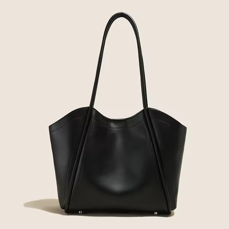 Women's Cowhide Genuine Leather Tote Bag For Girls Large Capacity Commuter Hobo Bucket Shoulder Bag Luxury Designer Handbag