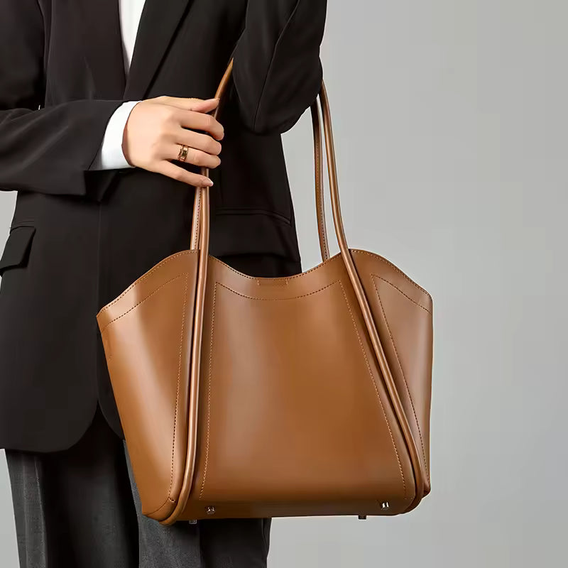 Vintage Oversized Hobo Bag - Premium Full-Grain Cowhide Leather Tote