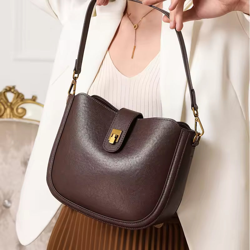 Velvety Natural Suede Crossbody - Luxury Soft Leather Hobo Handbag