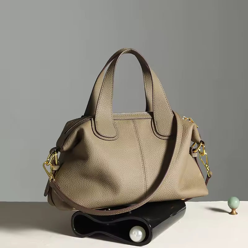 Classic Genuine Cowhide Leather Shoulder Bag Soft Cow Leather Hand Bags For Women Large Capacity Protable Tote Bag Accessories