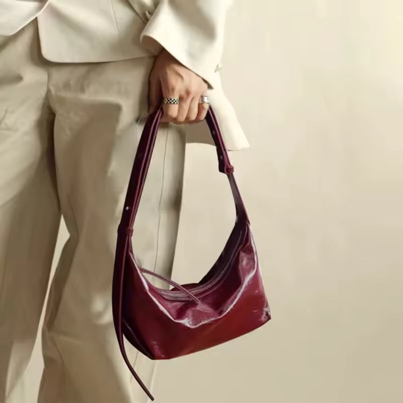 The Soft Slouchy Dumpling Tote | Genuine Cowhide Leather Shoulder Bag