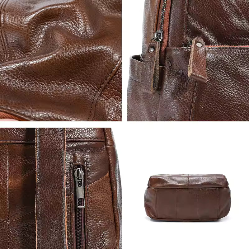 Minimalist Luxury Cowhide Backpack | Sophisticated Soft Leather Shoulder Bag