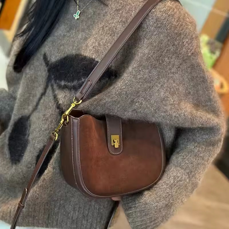 Women Suede Leather Bag Shoulder Handbag and Purses Luxury Designer Bags Chic Fashion Lady Trend Satchel Handbag 2026 New Sale