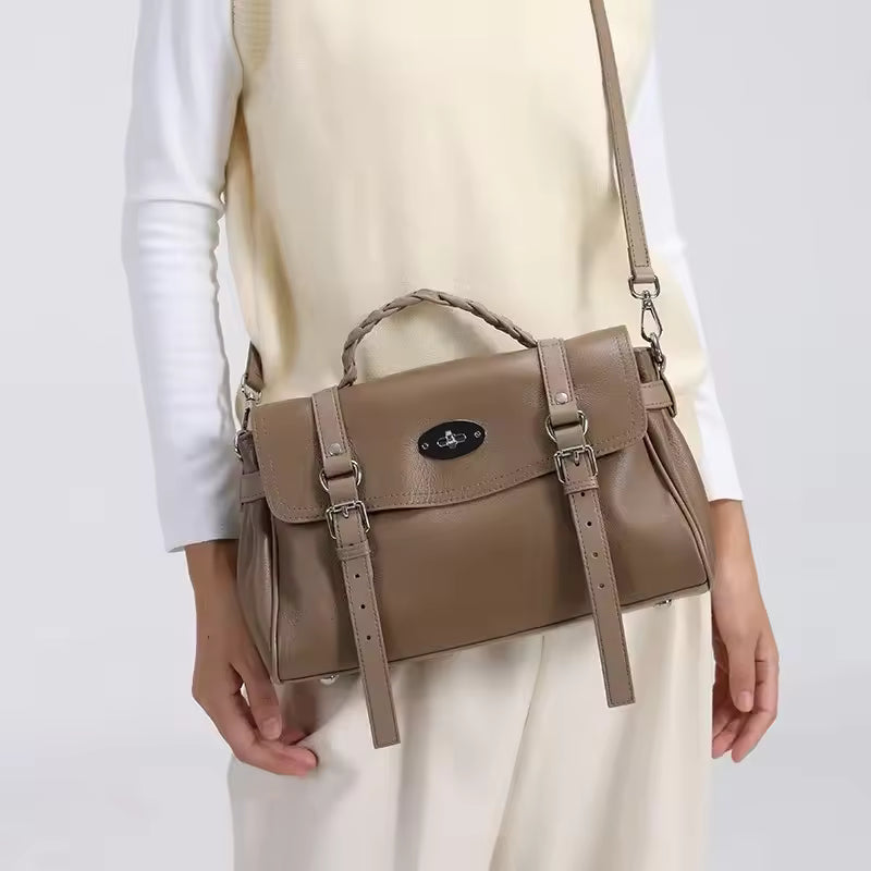 Handbag Woman 2025 Novelty Luxury Brand Genuine Cow Leather Hand Bag Ladies Large Capacity Crossbody Bag Vintage Handbag Sale