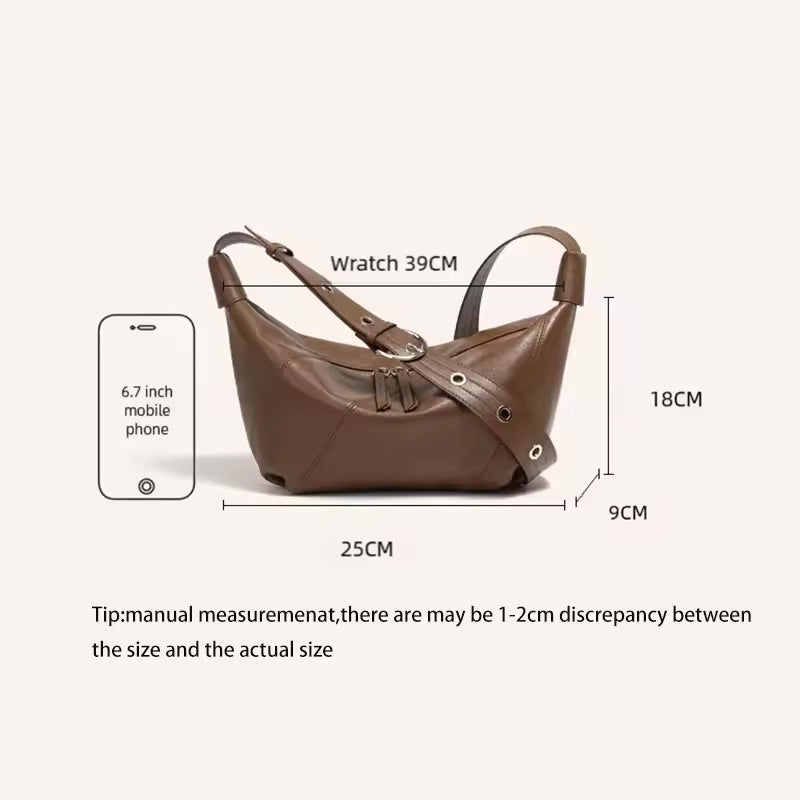 New Arrival Women Genuine Cowhide Leather Dumpling Bag For Ladies Casual Minimalist Crossbody Hobos Bag Luxury Female Messenger