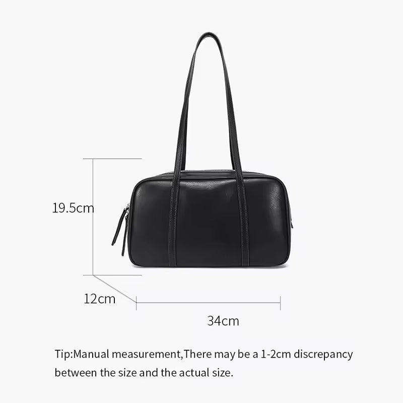 Fashion Genuine Cowhide Leather Women's Shoulder Bag Cute Large Capacity Commuter Girl Cow Brown Handbag Luxury Brand Designer