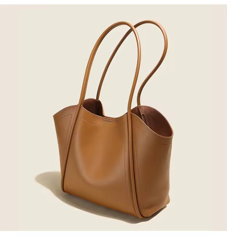 Vintage Oversized Hobo Bag - Premium Full-Grain Cowhide Leather Tote