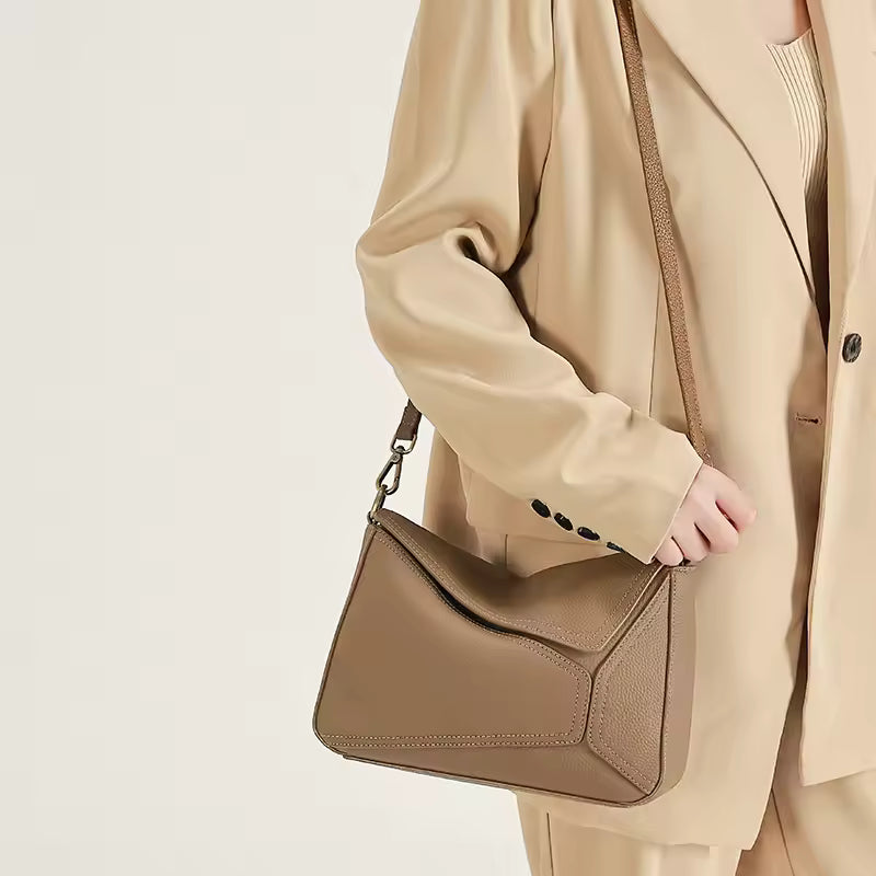 High-End Supple Leather Crossbody | Minimalist Soft Cowhide Handbag