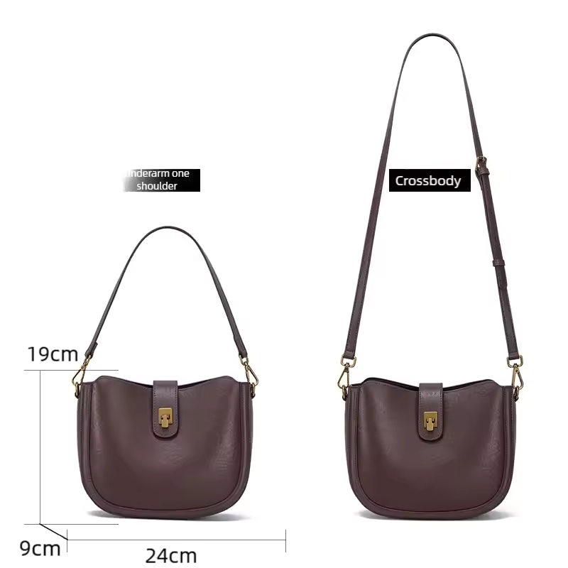 Velvety Natural Suede Crossbody - Luxury Soft Leather Hobo Handbag