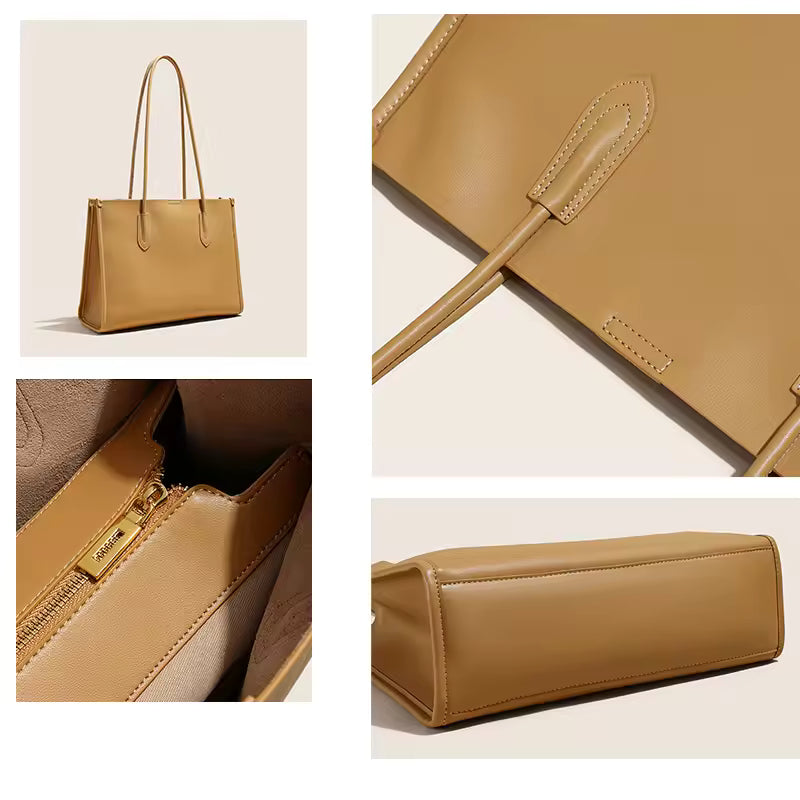 High Quality Pure Cowhide Leather Large Capacity Shoulder Bag Water Proof Shoulder Bag Ladies Bag Accessories