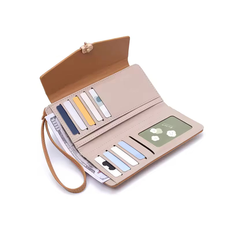 New Women's Long Wallet European and American Print Zipper Buckle Foldable 70% off Bag Multi-Card Slot Phone Integrated Clutch