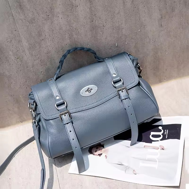 Handbag Woman 2025 Novelty Luxury Brand Genuine Cow Leather Hand Bag Ladies Large Capacity Crossbody Bag Vintage Handbag Sale