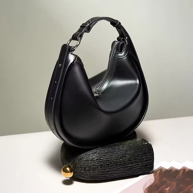 Pure Split Cowhide Leather Women's Hobos Underarm Bag For Ladies Soft Shoulder Crossbody Bag Luxury Female Designer Wholesale