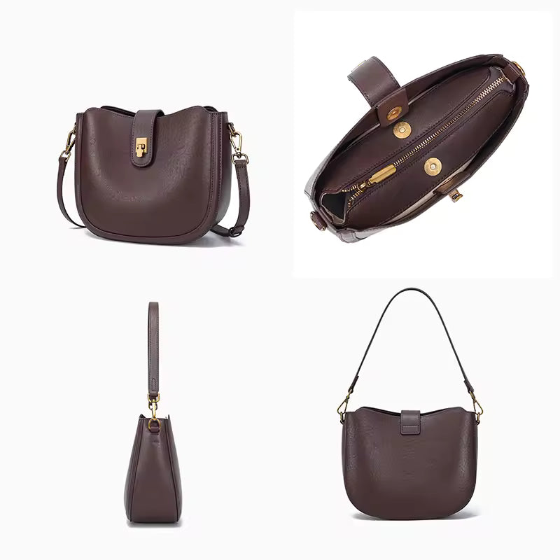 Velvety Natural Suede Crossbody - Luxury Soft Leather Hobo Handbag