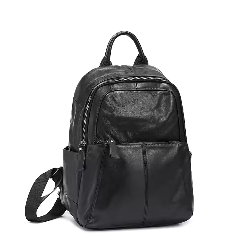 Minimalist Luxury Cowhide Backpack | Sophisticated Soft Leather Shoulder Bag