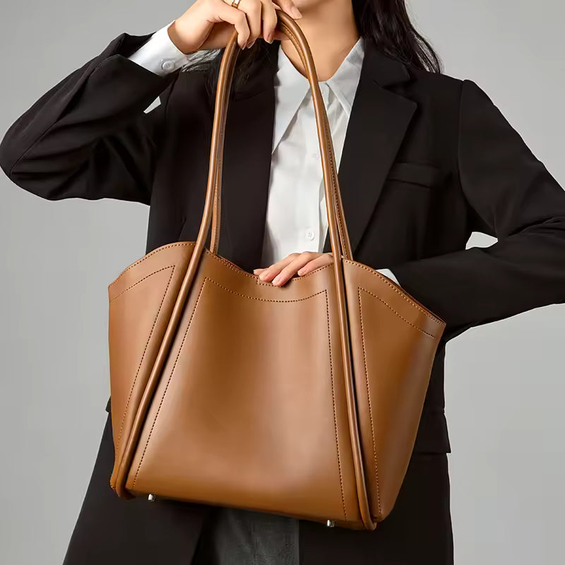 Vintage Oversized Hobo Bag - Premium Full-Grain Cowhide Leather Tote