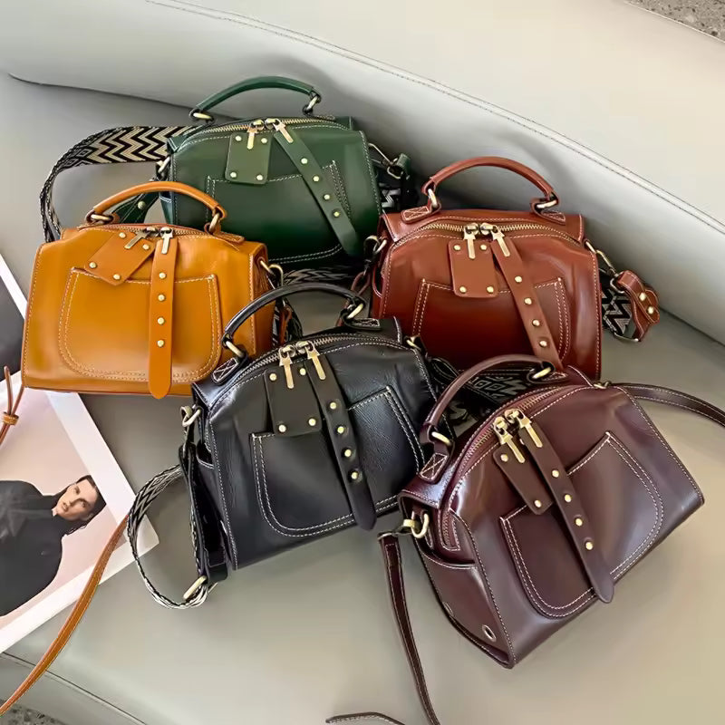 New Handbag Women's Leather Genuine Leather Handbag Purse Retro Genuine Leather Crossbody Bags Women's Bags Sale High Quality