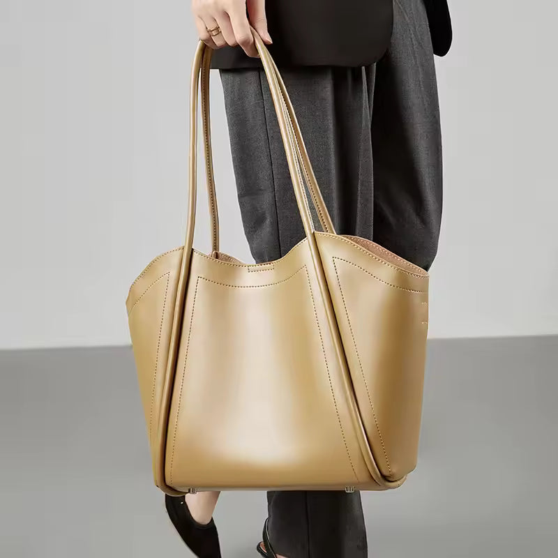 Vintage Oversized Hobo Bag - Premium Full-Grain Cowhide Leather Tote