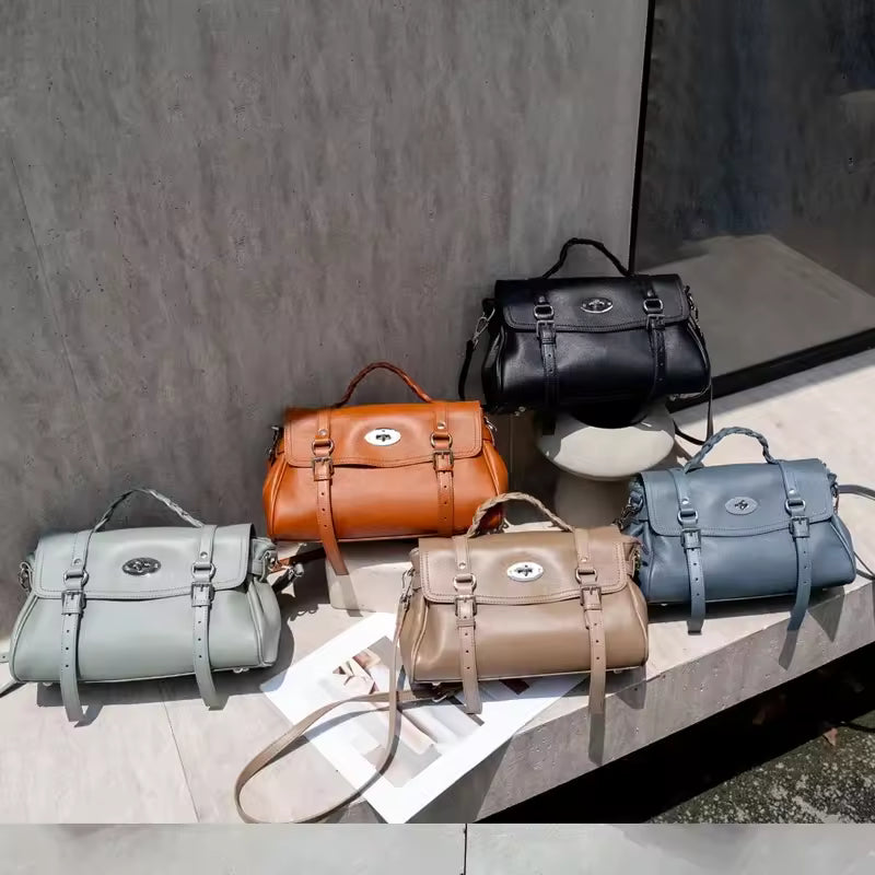 Handbag Woman 2025 Novelty Luxury Brand Genuine Cow Leather Hand Bag Ladies Large Capacity Crossbody Bag Vintage Handbag Sale