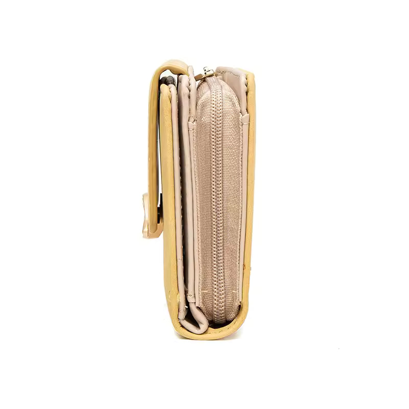 Purse women's short 2026 new niche design simple retro frosted leaf women's purse fashion coin purse zipper folding