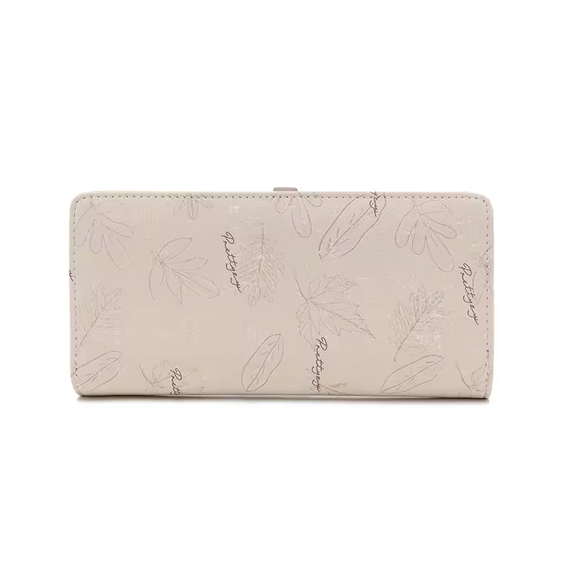 Wallet - Long Style Korean Edition PU Leather Printed Zippered Clasp Folded Multi-Coverage Fashionable Versatile Printed Zippere