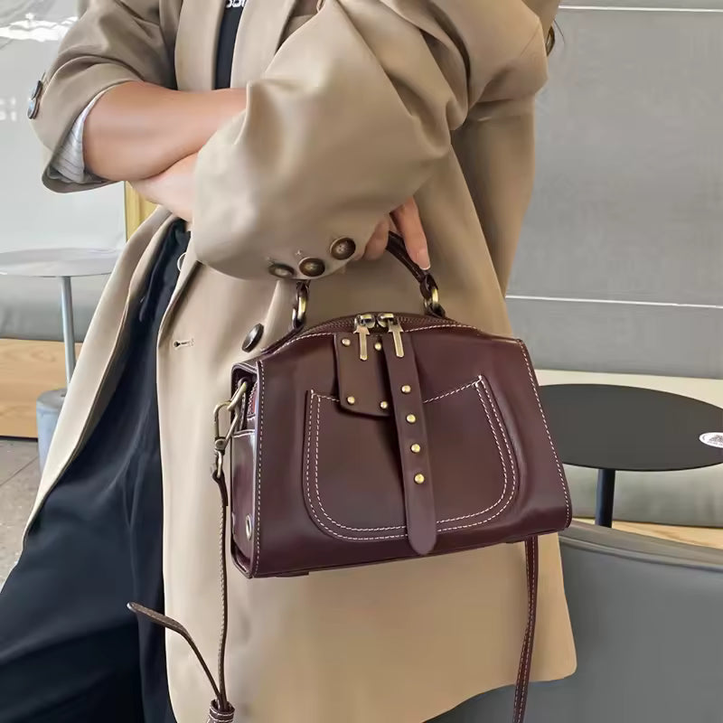 New Handbag Women's Leather Genuine Leather Handbag Purse Retro Genuine Leather Crossbody Bags Women's Bags Sale High Quality