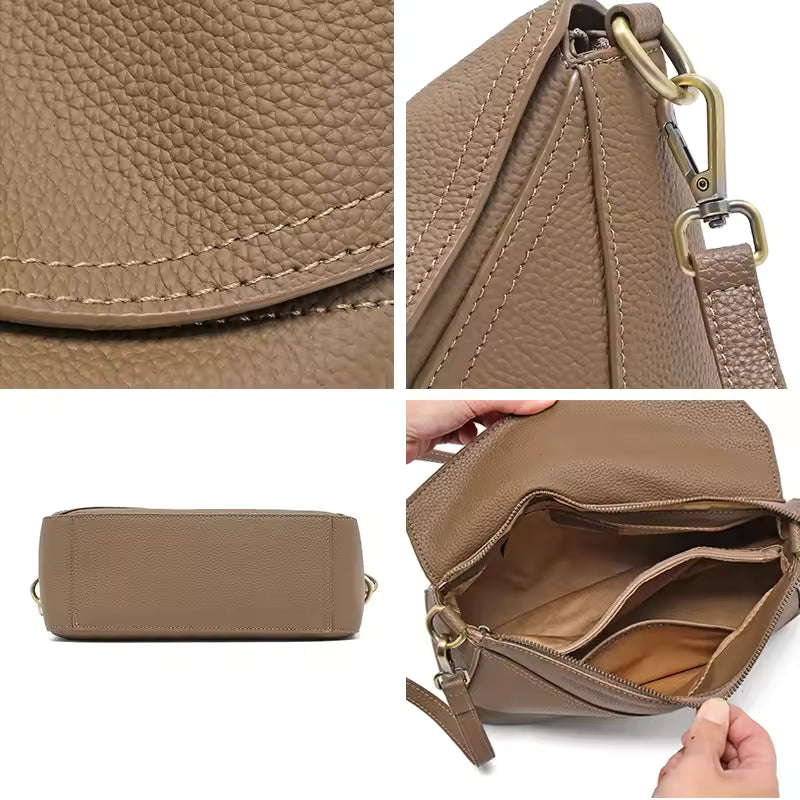 High-End Supple Leather Crossbody | Minimalist Soft Cowhide Handbag