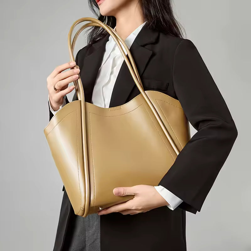Vintage Oversized Hobo Bag - Premium Full-Grain Cowhide Leather Tote