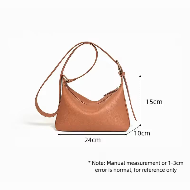 Cowhide Genuine Leather Dumpling Bag for Women Bags Large Capacity Shoulder Crossbody Bags Trendy Messenger Handbag Armpit Purse
