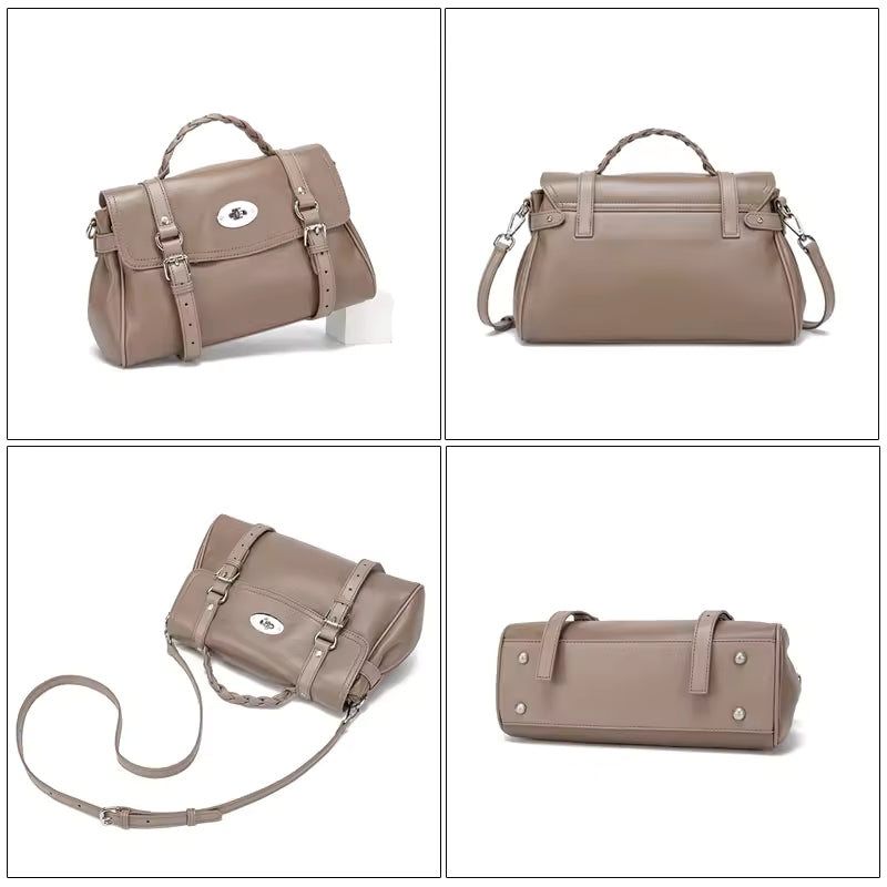 Handbag Woman 2025 Novelty Luxury Brand Genuine Cow Leather Hand Bag Ladies Large Capacity Crossbody Bag Vintage Handbag Sale