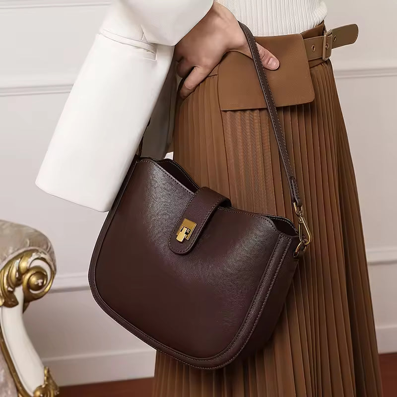 Velvety Natural Suede Crossbody - Luxury Soft Leather Hobo Handbag