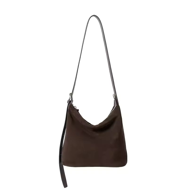 Women's Suede Cow Genuine Leather Shoulder Bags female Soft Cowhide Crossbody Bag Female Design Vintage Commuting Handbag