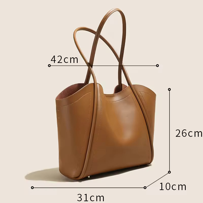 Vintage Oversized Hobo Bag - Premium Full-Grain Cowhide Leather Tote