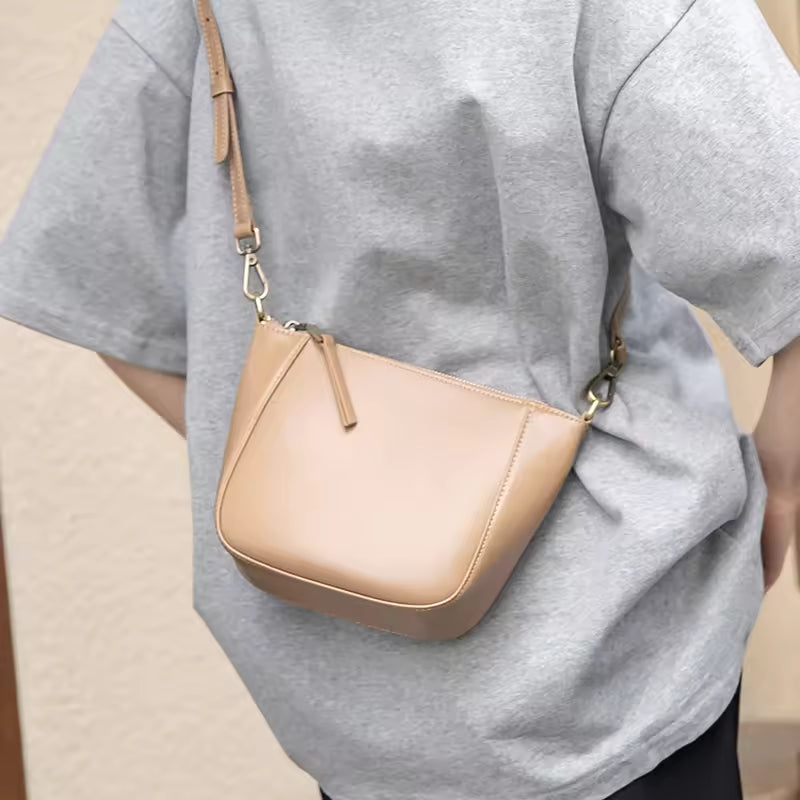 Shoulder Bags for Women Cowhide Genuine Leather Crossbody Bag Trendy Retro Square Phone Purse Ladies Designer Luxury Bags Female