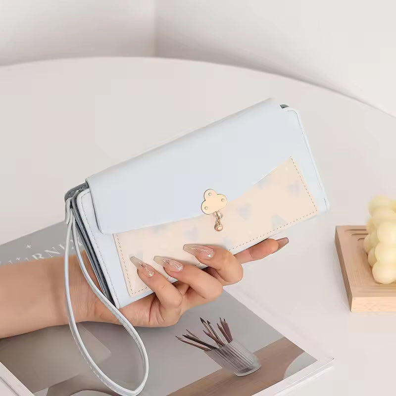 New Women's Long Wallet European and American Print Zipper Buckle Foldable 70% off Bag Multi-Card Slot Phone Integrated Clutch