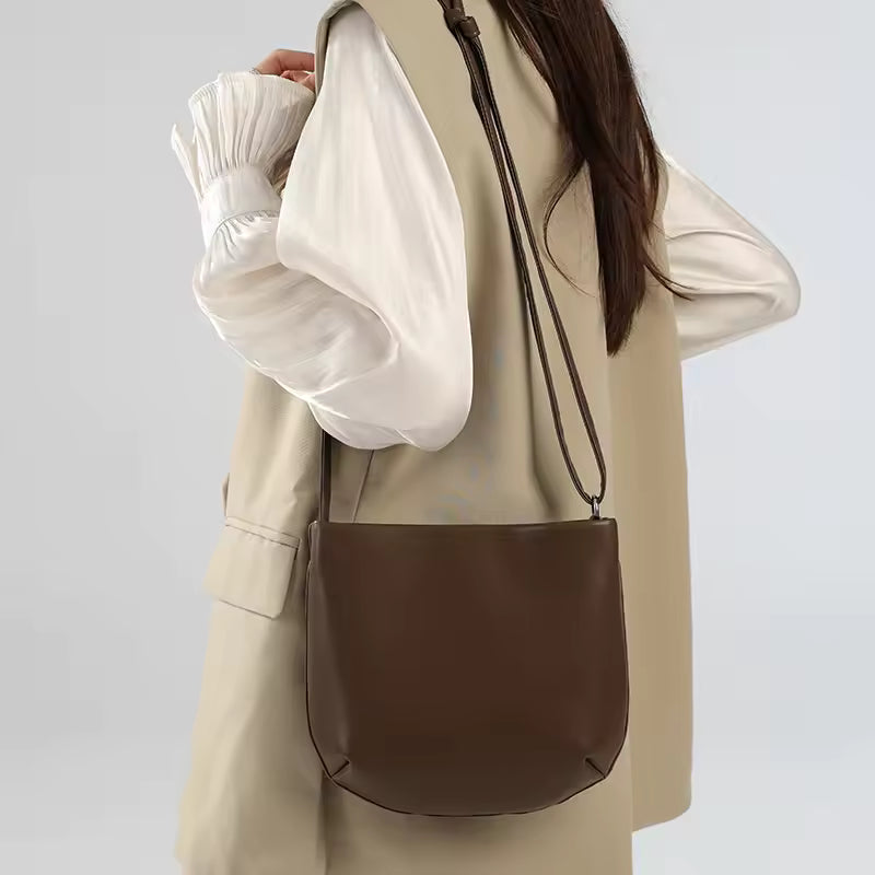 The Weekend Essential Leather Bag | Versatile Soft Cowhide Hobo Handbag