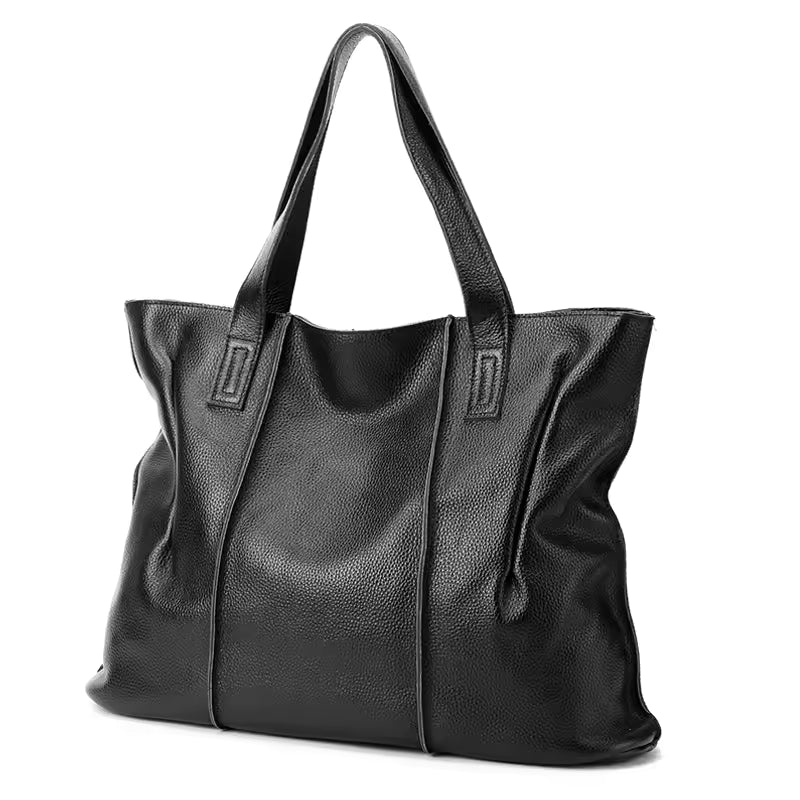 Refined Soft Leather Shoulder Bag - Essential Luxury Tote for Modern Women