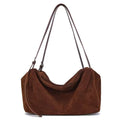Vintage Suede Leather Shoulder Bag - Luxury Soft Cowhide Commuter Tote