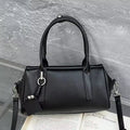 Women's Coffee Cowhide Genuine Leather Shoulder Bags Female Designer Retro Boston Tote Soft Matte Crossbody Cow Leather Bag