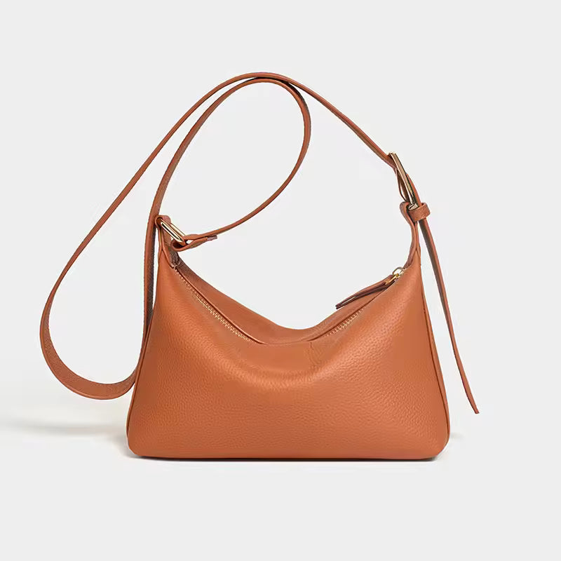 Cowhide Genuine Leather Dumpling Bag for Women Bags Large Capacity Shoulder Crossbody Bags Trendy Messenger Handbag Armpit Purse