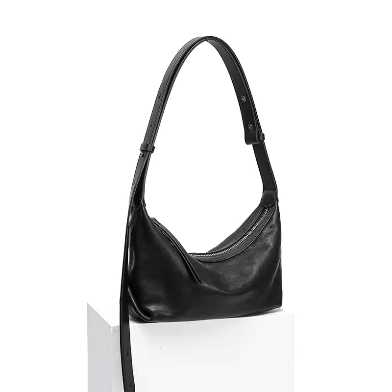 Women's Genuine Cowhide Leather Soft Tote Bag For Ladies Casual Trendy Dumpling Working Handbags Luxury Female Commuter Bag