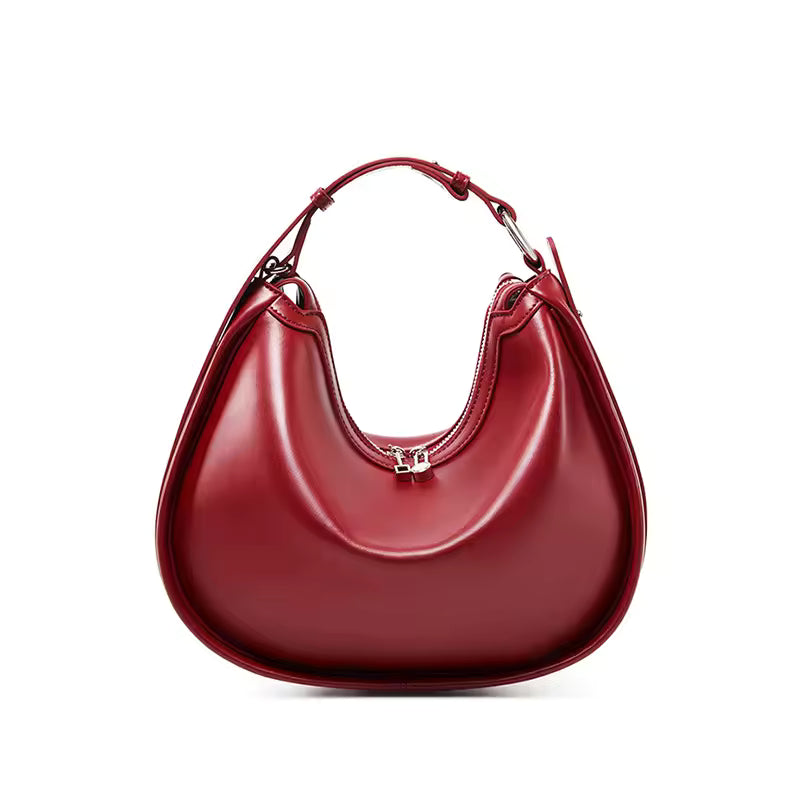 Pure Split Cowhide Leather Women's Hobos Underarm Bag For Ladies Soft Shoulder Crossbody Bag Luxury Female Designer Wholesale
