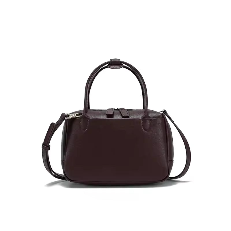Retro Real 100% Cowhide Soft Skin Leather Women Handbag Versatile Ladies Elegant Solid Color Luxury Designer Crossbody Brand Bag