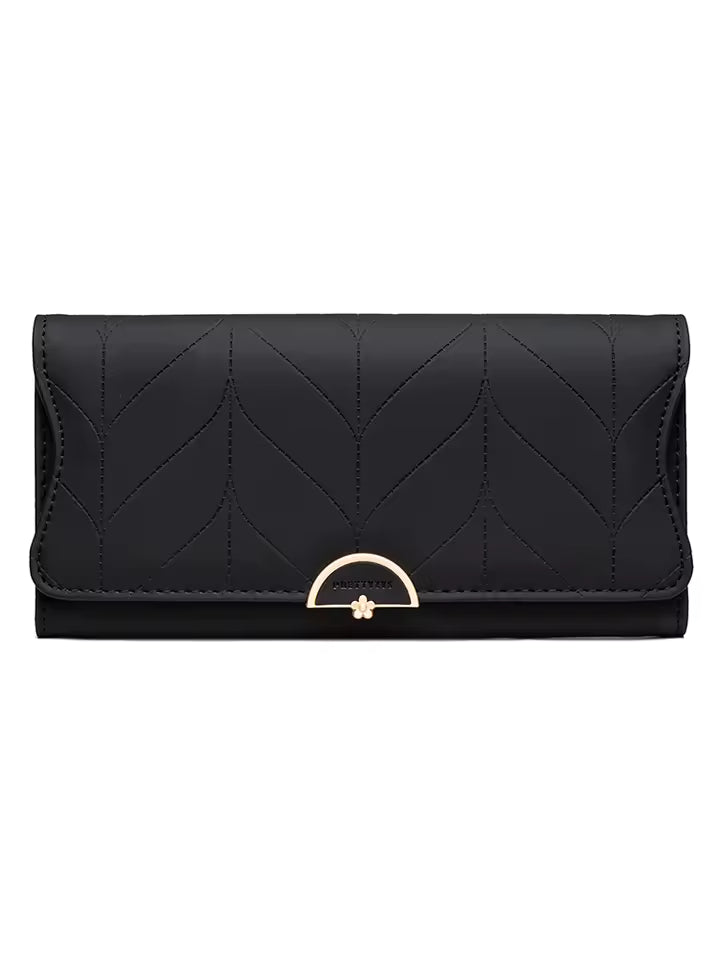 2026 spring new women's long purse Japanese and South Korea small fresh plaid buckle folding hold bag large capacity